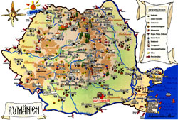 Tourist map of Romania.