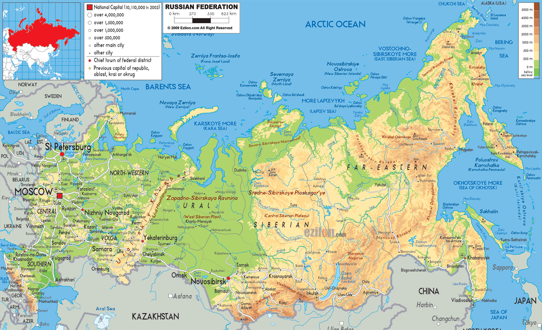 Maps Of Russia Detailed Map Of Russia With Cities And Regions