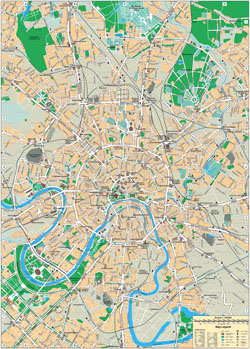 Detailed road map of Moscow in English.