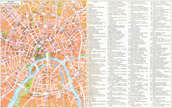 Detailed tourist map of Moscow city center.