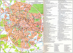 Detailed tourist map of Moscow city.
