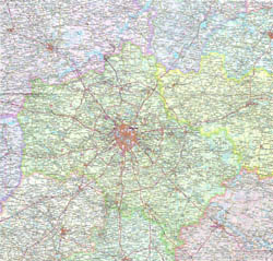 Large detailed map of Moscow region.