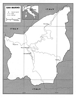 Political map of San Marino.
