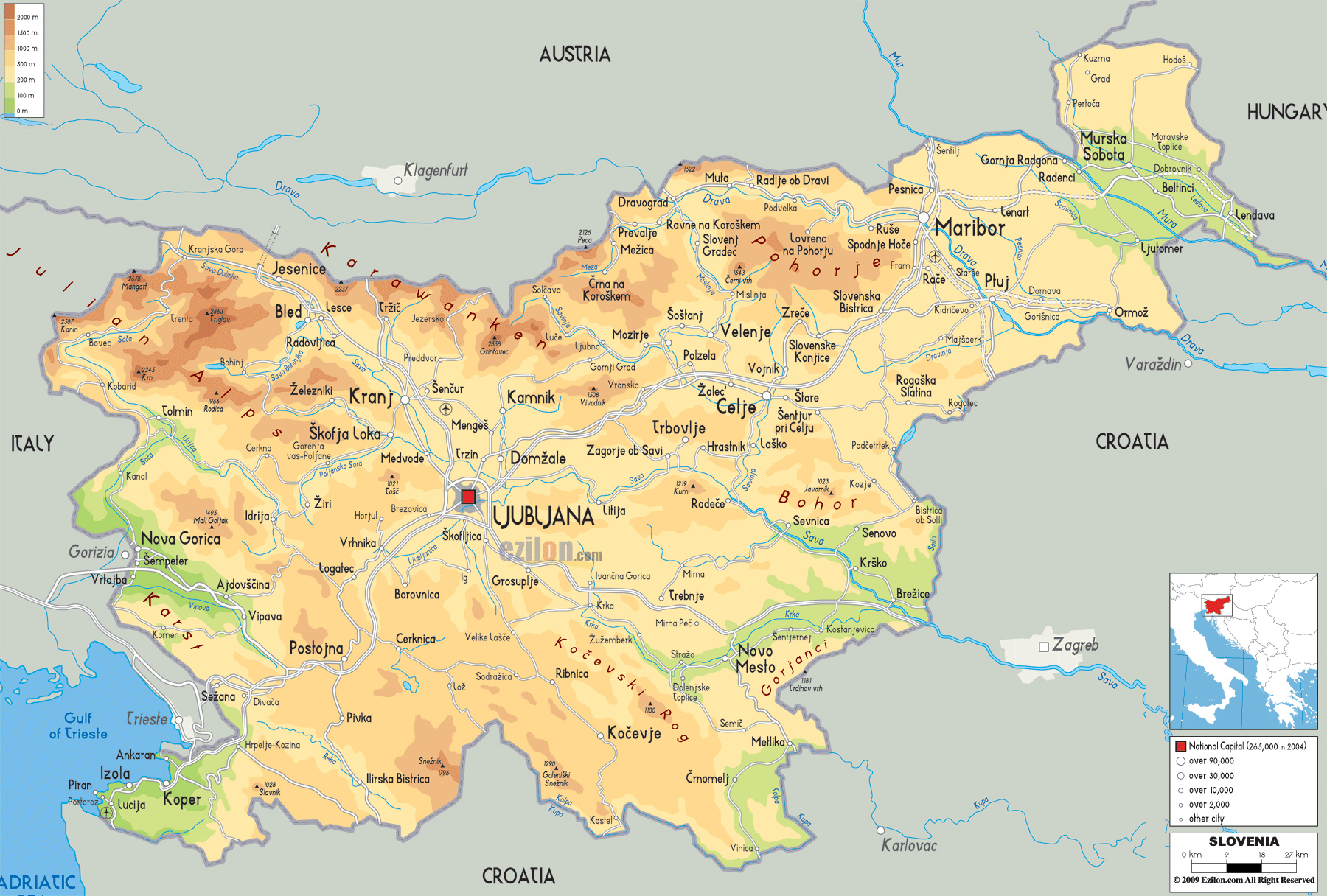 Maps of Slovenia | Detailed map of Slovenia in English | Tourist map of