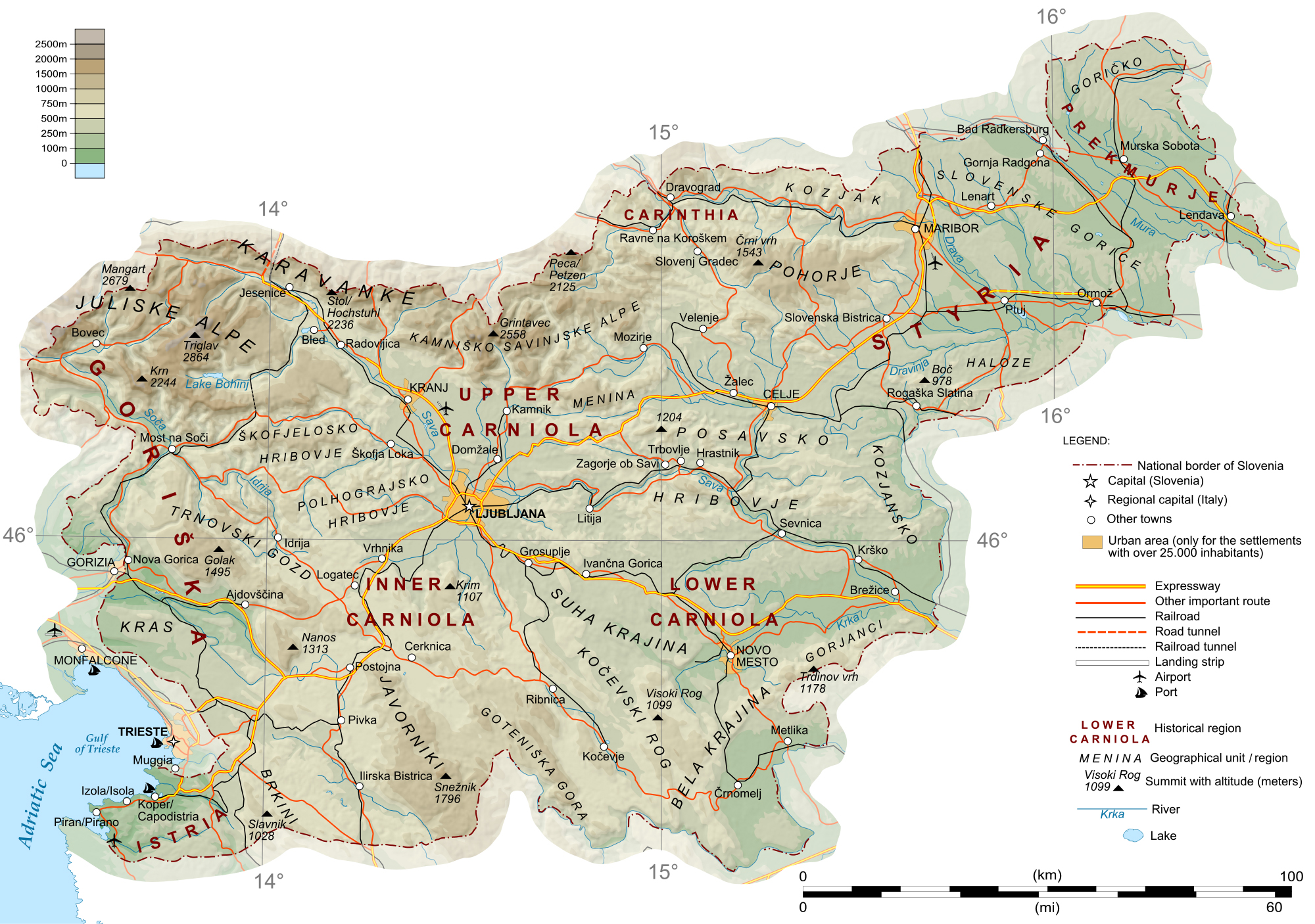 Maps of Slovenia | Detailed map of Slovenia in English | Tourist map of