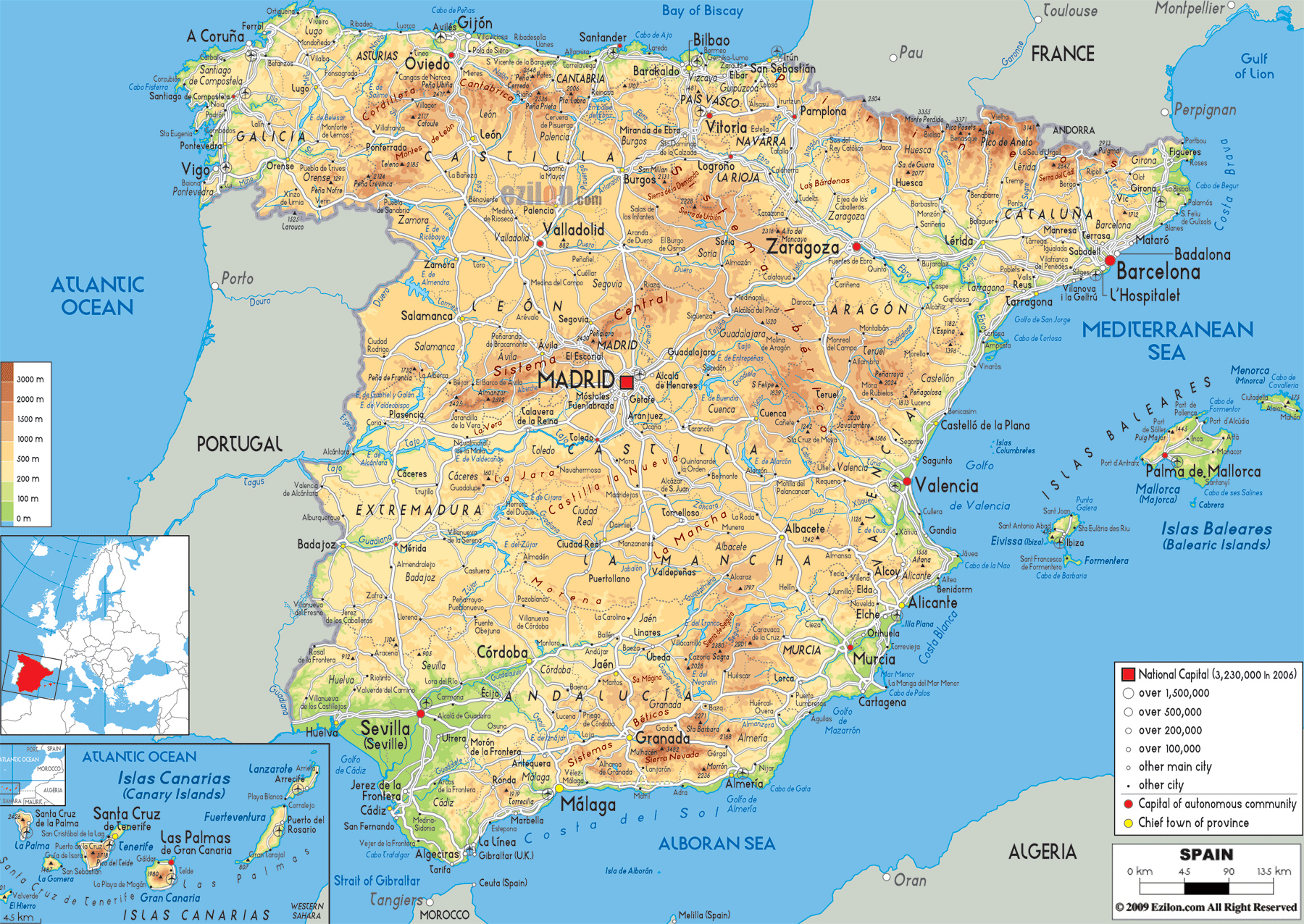 Maps of Spain Detailed map of Spain in English Tourist map (map of Map England And Spain
