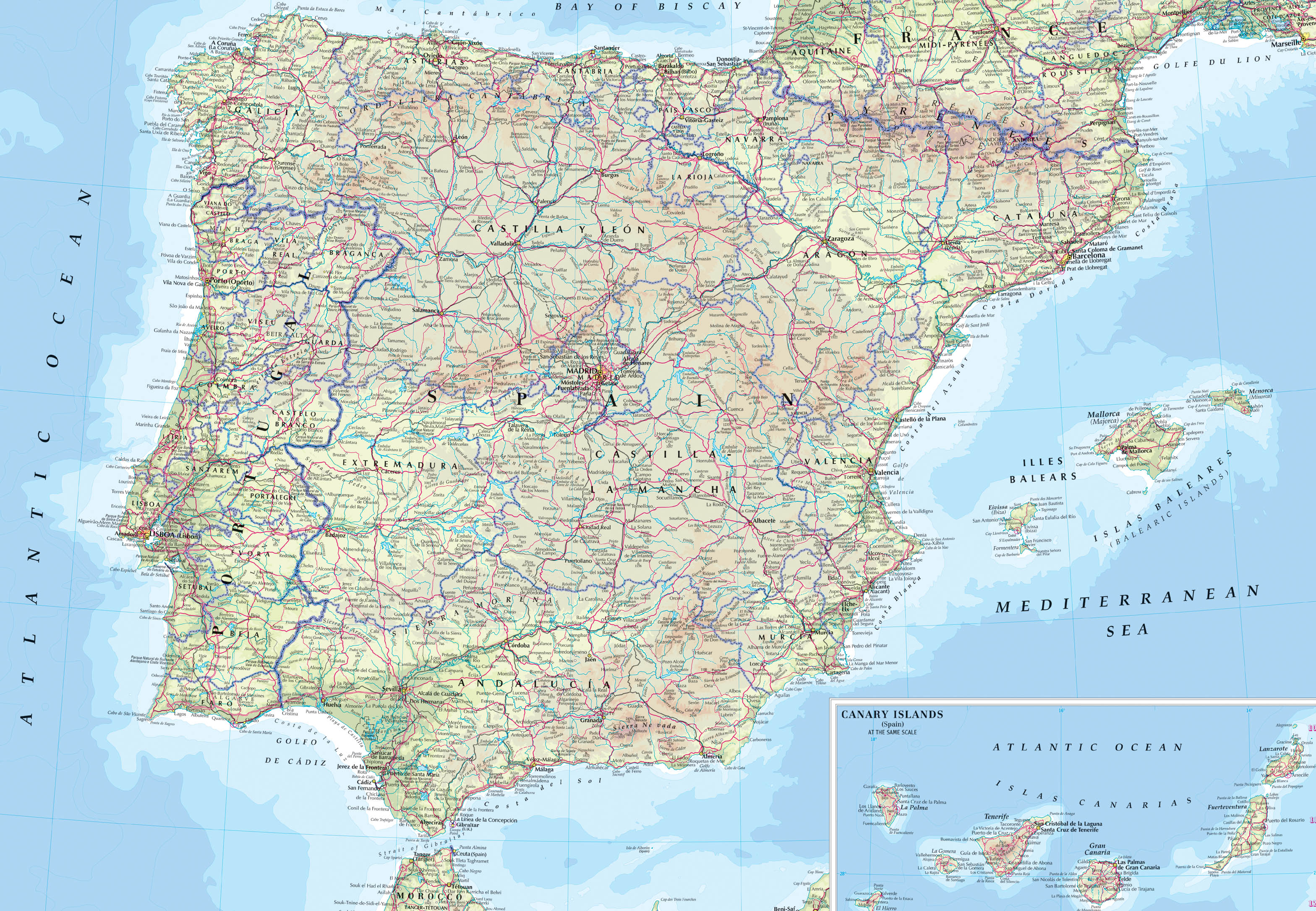 Maps of Spain Detailed map of Spain in English Tourist map (map of