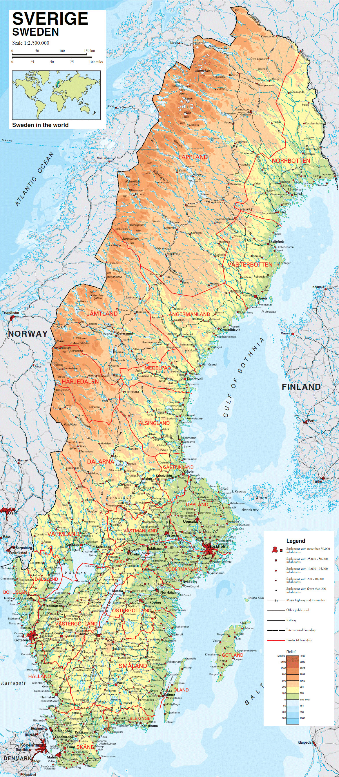 Maps of Sweden | Detailed map of Sweden in English | Tourist map of
