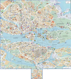 Large detailed overall map of Stockholm city.