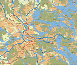 Transit map of Stockholm city.