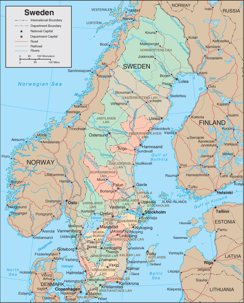 Maps of Sweden | Detailed map of Sweden in English | Tourist map of