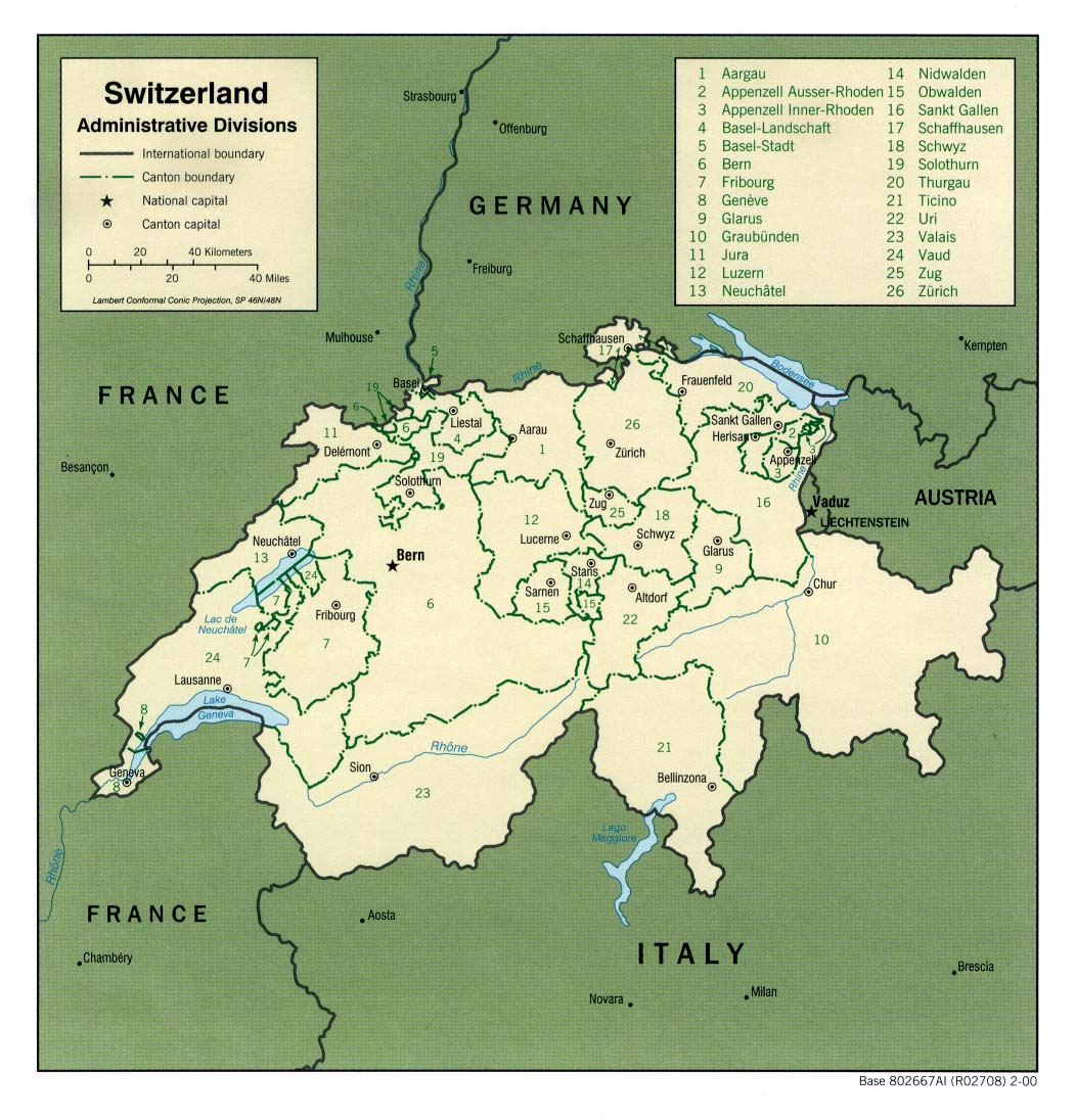 Maps of Switzerland | Detailed map of Switzerland in English | Tourist