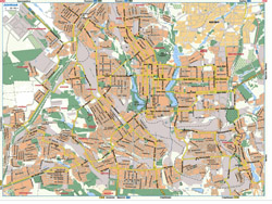 Large detailed road map of Donetsk city in Ukrainian.