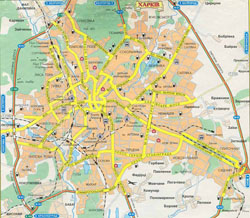Transit map of Kharkov city.