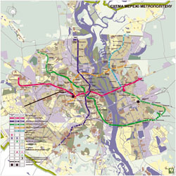 Large detailed metro map of Kyiv city in Ukrainian.