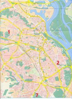 Large detailed street map of Kiev city center.
