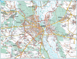 Large detailed transit map of Kyiv city in Ukrainian.