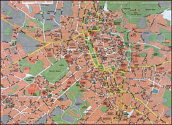 Large detailed road map of Lviv city center in Ukrainian.