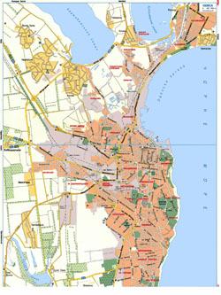 Detailed road map of Odessa city in Ukrainian.