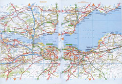 Large detailed roads map of Edinburgh and the surrounding area.