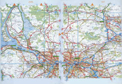 Large detailed roads map of Glasgow and the surrounding area.