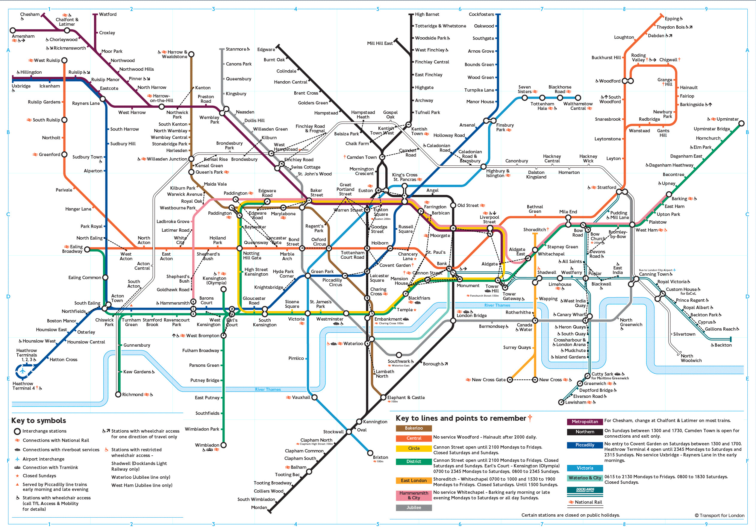 Detailed Subway Map Of London City 