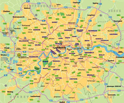 Transit map of London city.