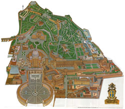 Panoramic map of Vatican city.
