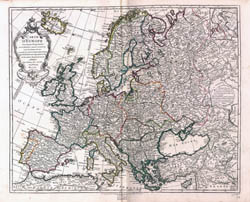 Large scale old political map of Europe - 1769.