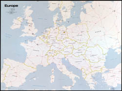 Large scale old political map of Europe - 1973.