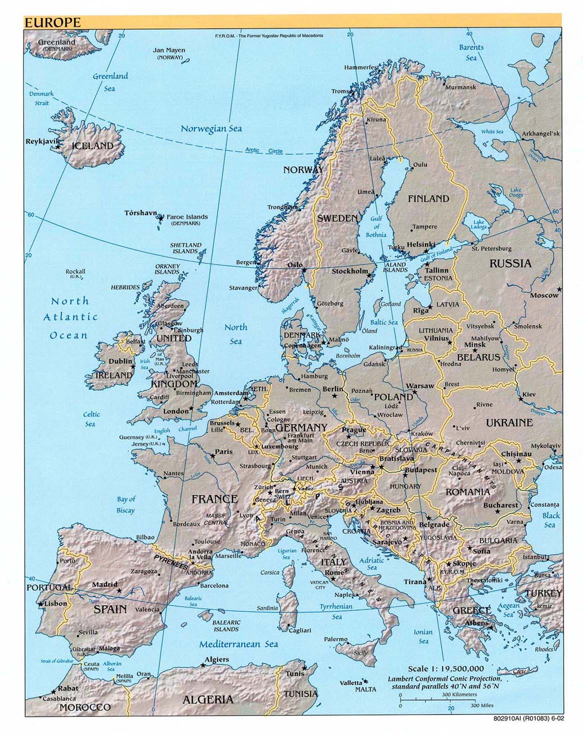 Maps Of Europe Map Of Europe In English Political Administrative 