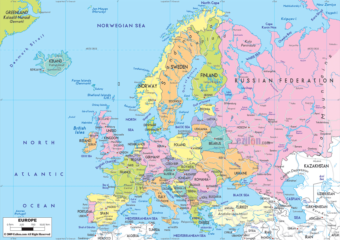 Maps Of Europe Map Of Europe In English Political Administrative 