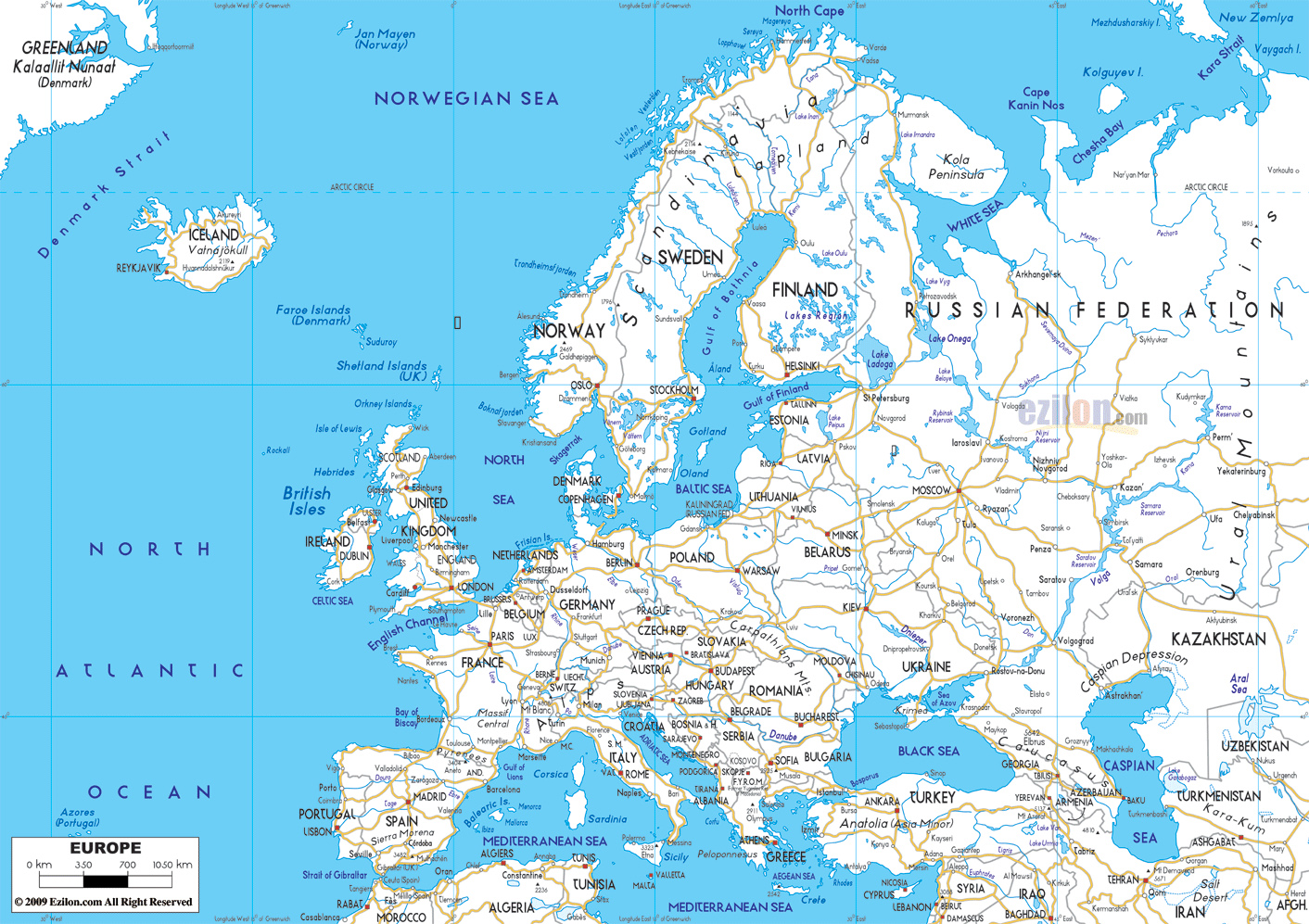 Maps Of Europe Map Of Europe In English Political Administrative 